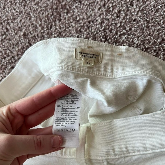 Madewell Perfect Wide Vintage Leg Women's White Cropped Pocket Jeans Size 29 - Picture 5 of 7